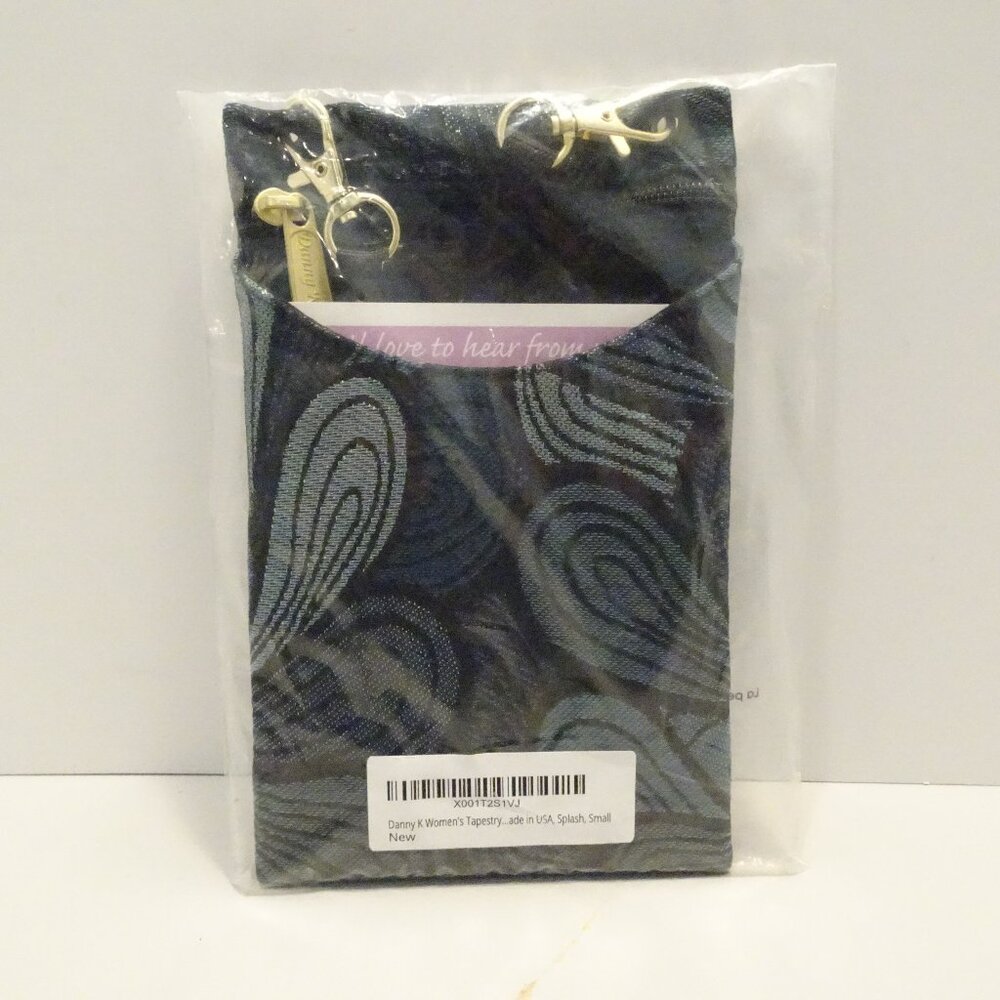 Danny K Beverly Hills Tapestry Purse Bag Cross Body Blue Splash Waves NEW